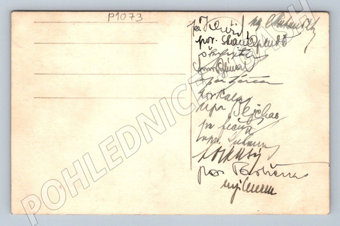 Pohlednice skupina uniformovaných osob podpisy (P1073)