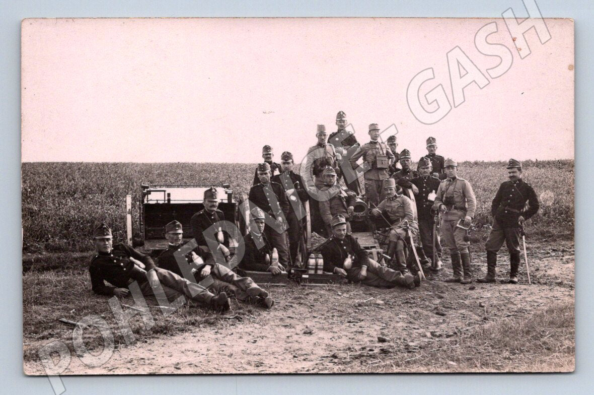 Pohlednice Čechy Rakousko uherská armáda vojáci u děla WW1 (P1112)