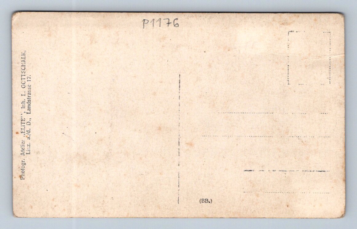 Pohlednice voják ve stejnokroji foto ateliér Elite Linz (P1176)