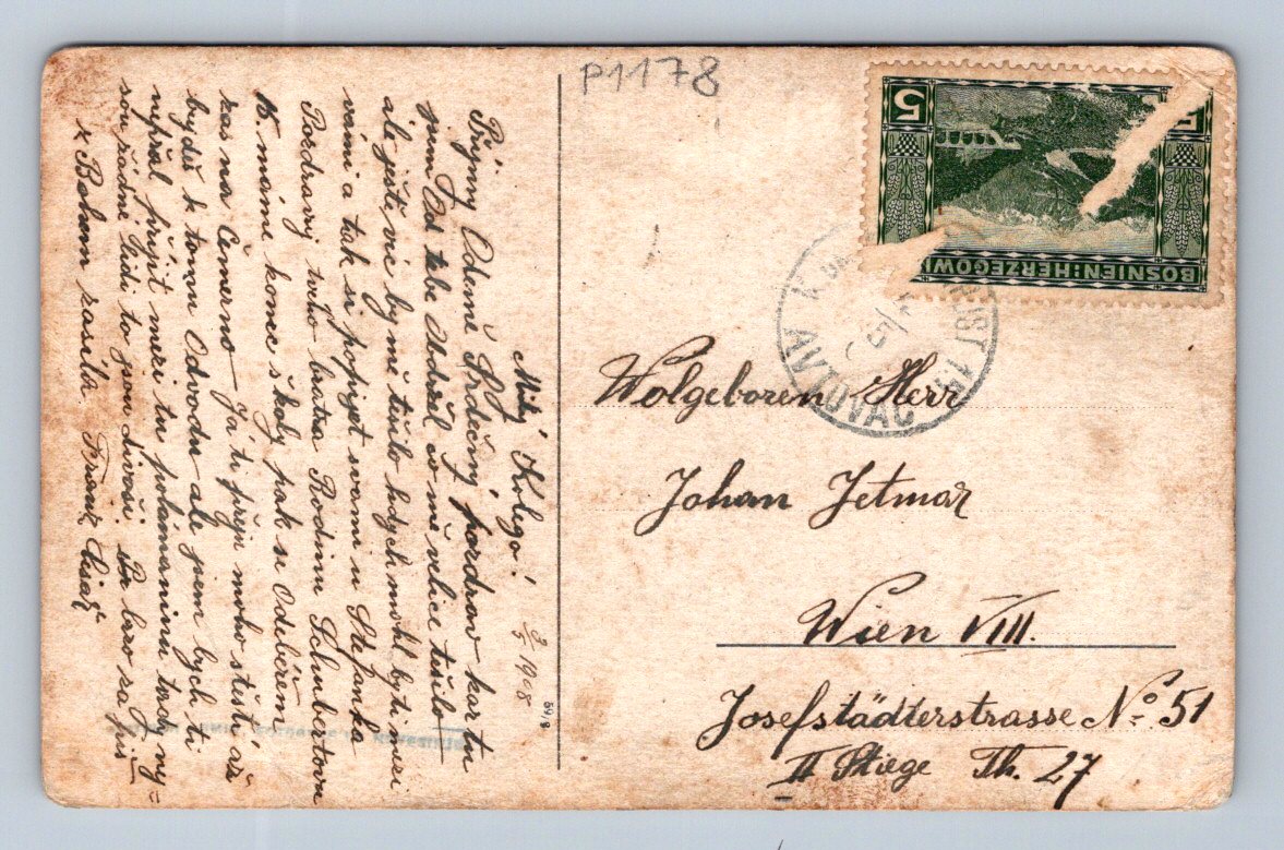 Pohlednice Rakousko Uhersko vojenská skupina polní pošta 1905 (P1178)
