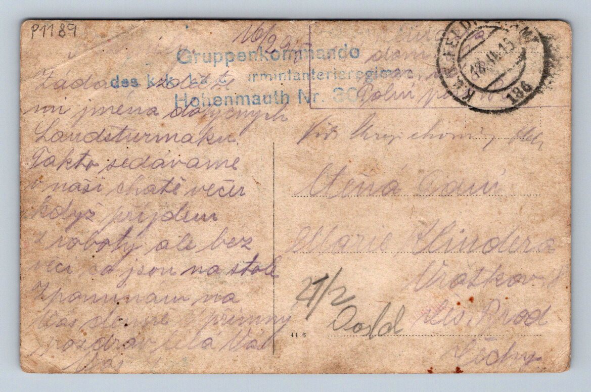 Pohlednice vojáci 1 světová válka RU armáda 1915 (P1189)