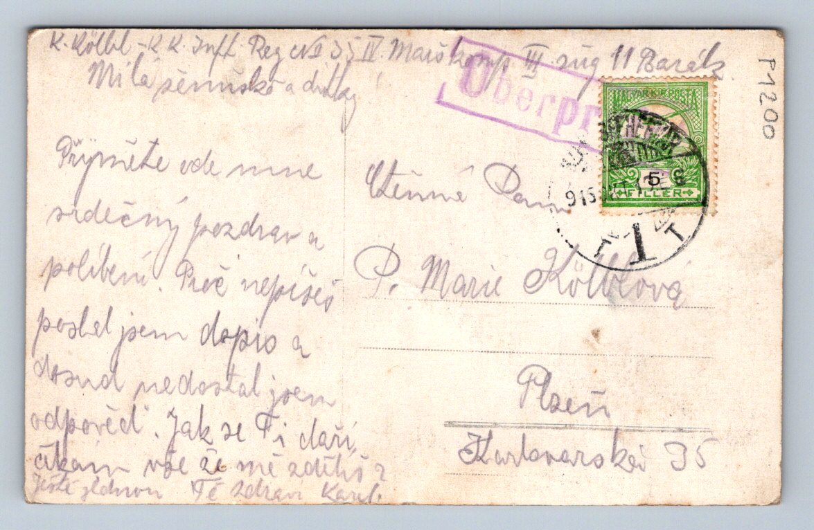 Pohlednice voják rakousko uherské armády 1915 1 světová válka (P1200)