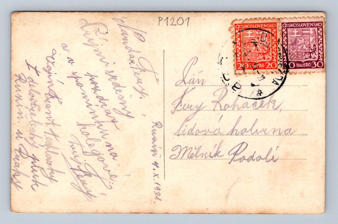 Pohlednice Ruzyně Pomník legionářů dělostřelecký pluk 1931 (P1201)
