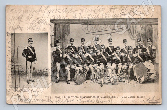 Pohlednice Italiánský orchestr Dreibund prof Loreto Tesone (P1267)