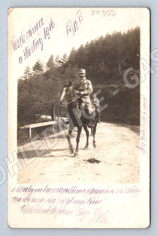Pohlednice voják na koni 1915 (P1268)