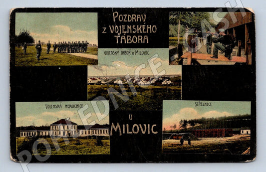 Pohlednice Milovice vojenský tábor 1908 (P1289)