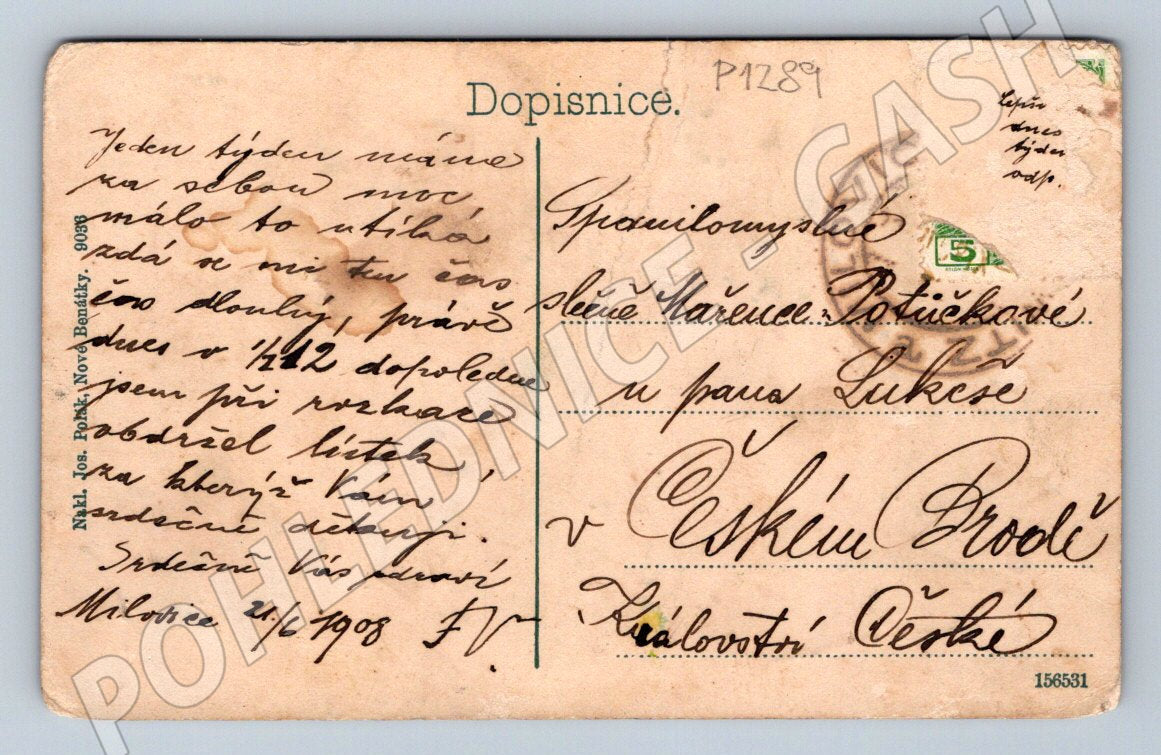 Pohlednice Milovice vojenský tábor 1908 (P1289)