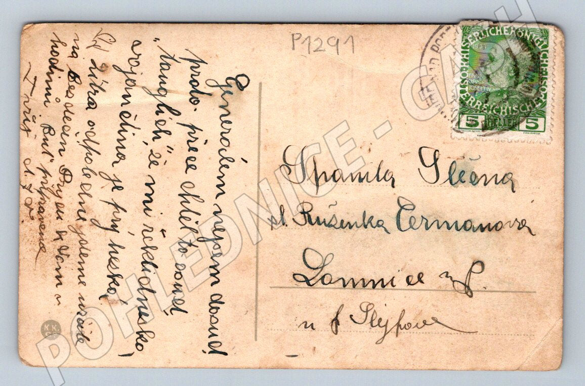 Pohlednice Rakousko Uhersko kolorovaný portrét Odveden (P1291)