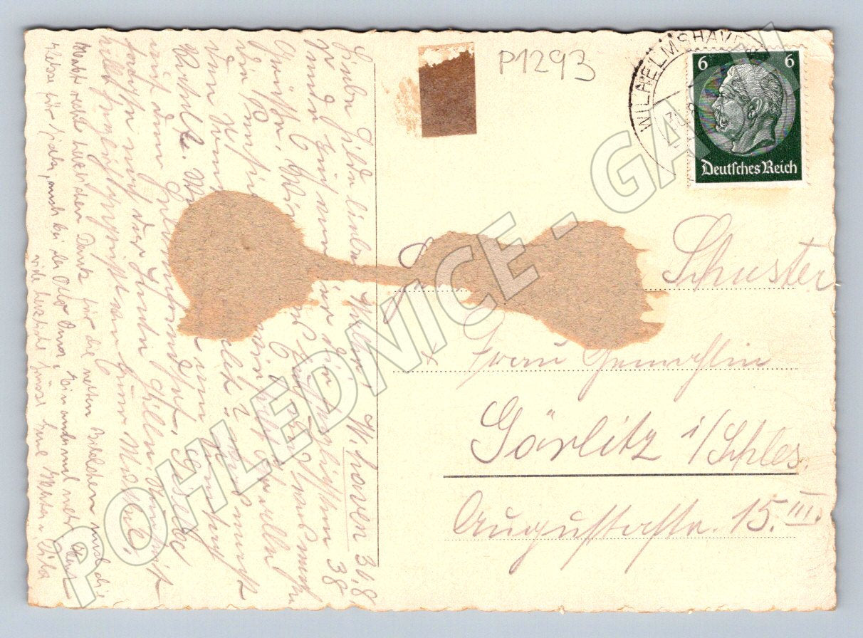 Pohlednice Wilhelmshaven Heldenfriedhof památník Německo (P1293)