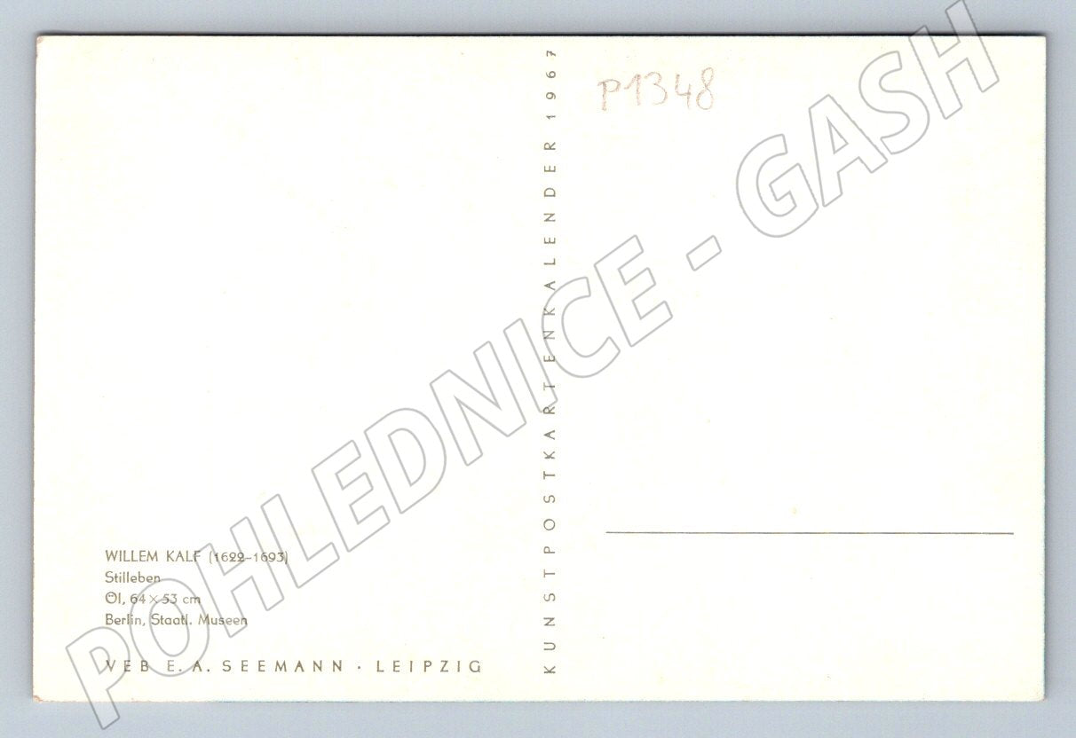 Pohlednice Willem Kalf zátiší Kunstpostkartenkalender 1967 (P1348)