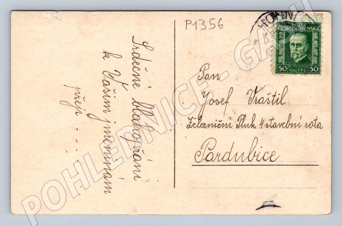 Pohlednice Pardubice k svátku Josef kolorovaná ČSR (P1356)
