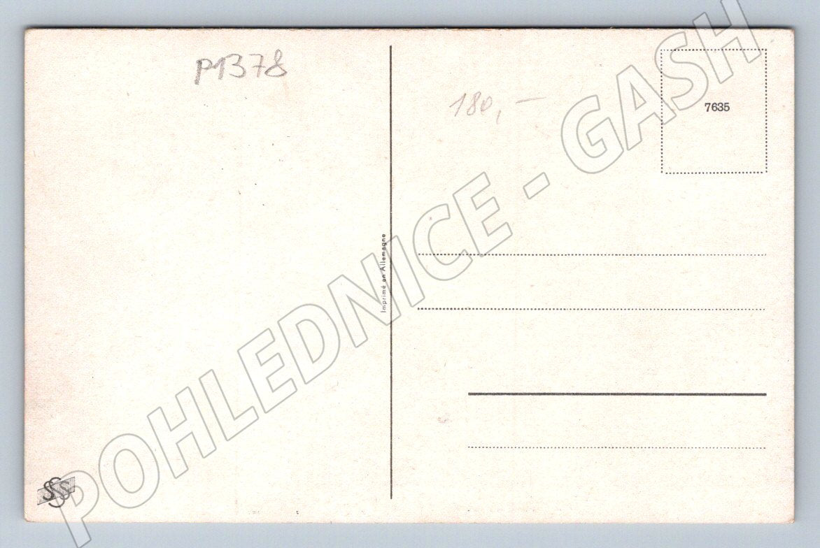 Pohlednice humorná Pláž Belle Vue retro kreslený motiv (P1378)