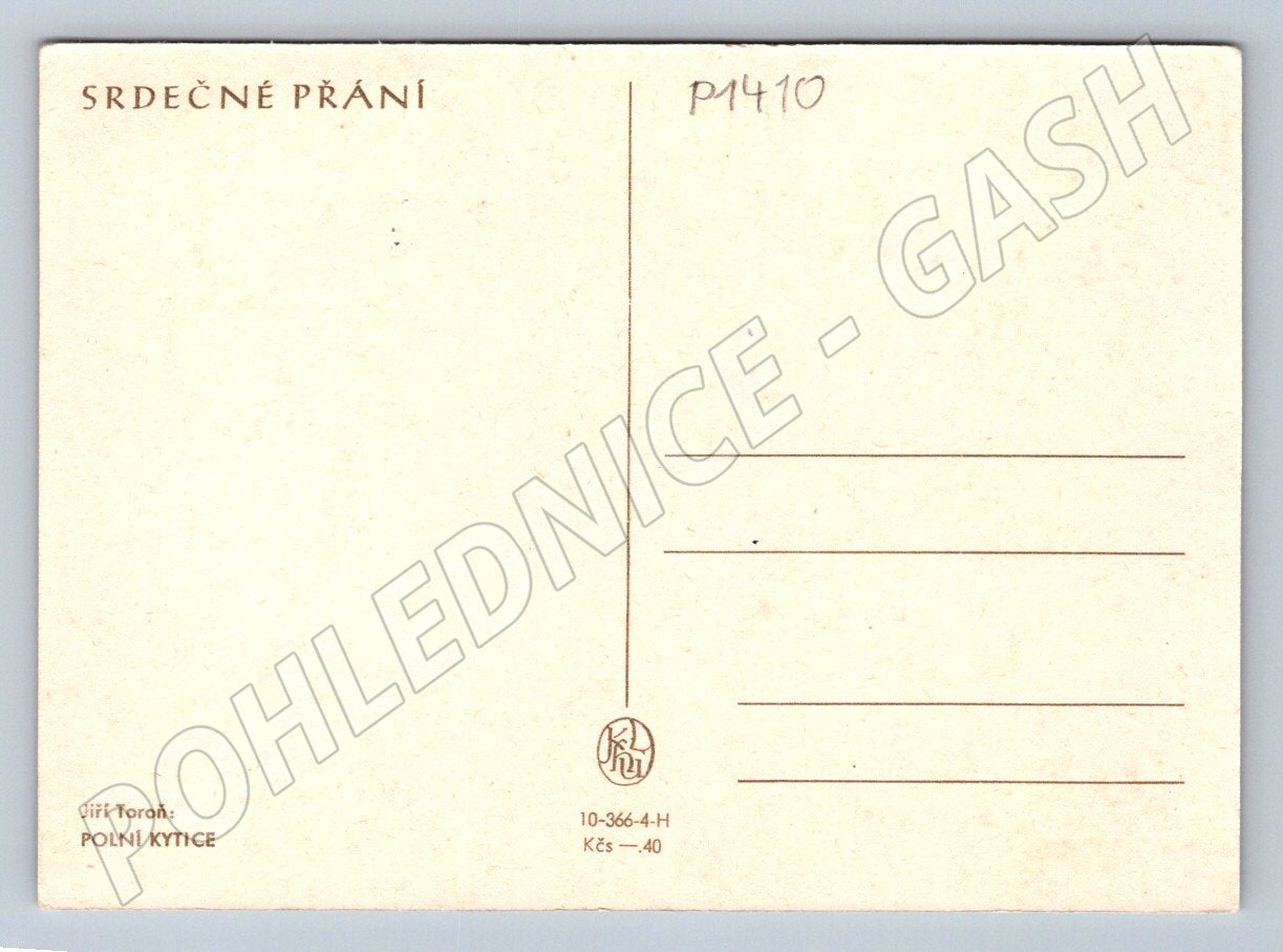 Postcard Jiří Toroně Field Bouquet Painting (P1410)