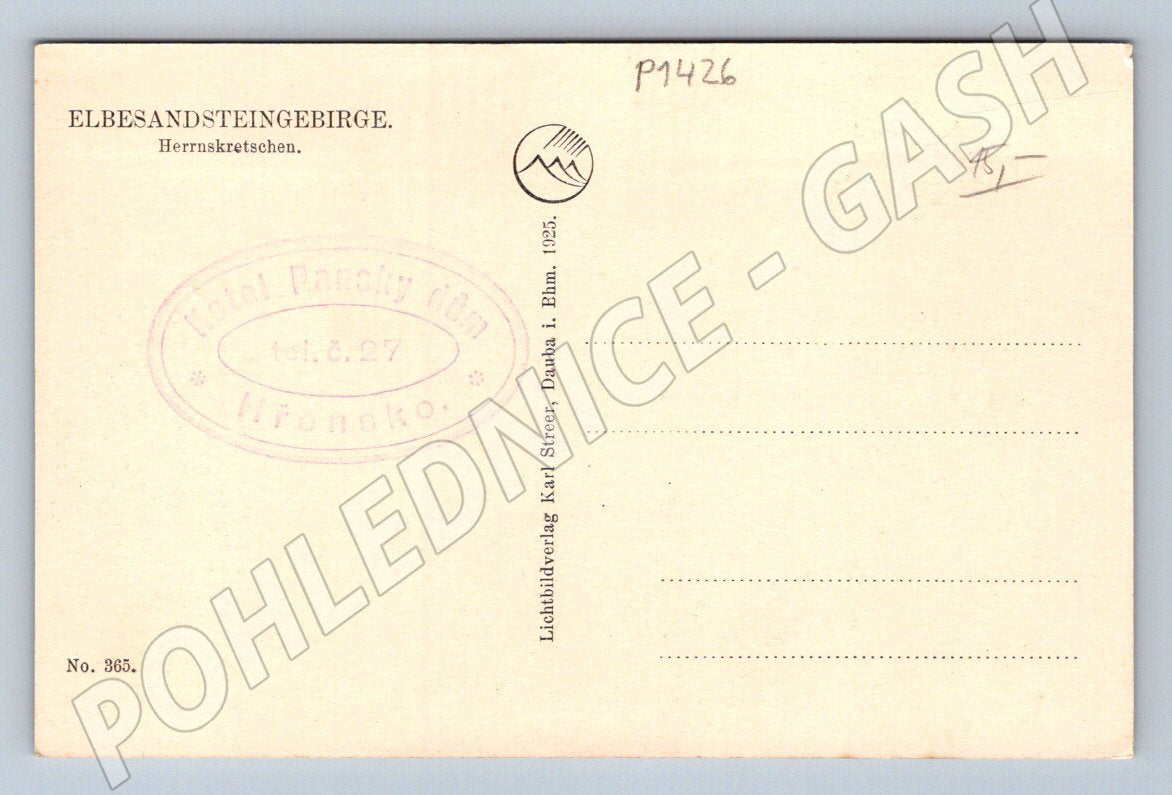 Pohlednice Elbsandsteingebirge Herrnskretschen (P1426)