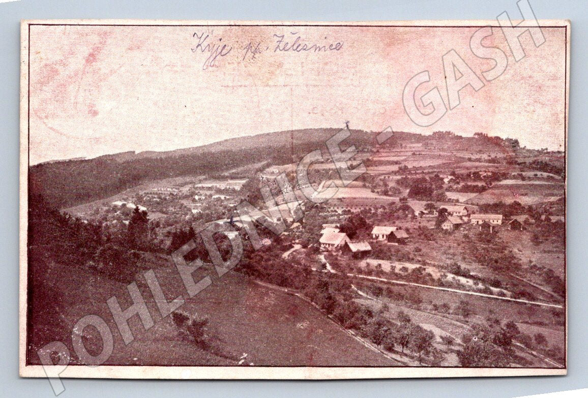 Pohlednice Kyje u Jičína celkový pohled železnice (P1430)