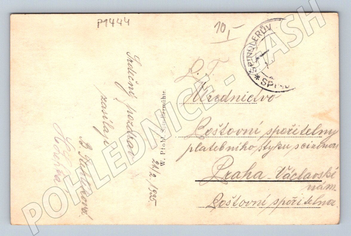 Pohlednice Špindlerův Mlýn zimní panorama 1935 (P1444)