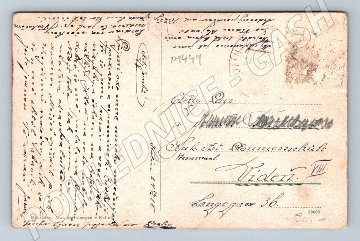 Pohlednice Kolín kolorovaná kroj (P1449)