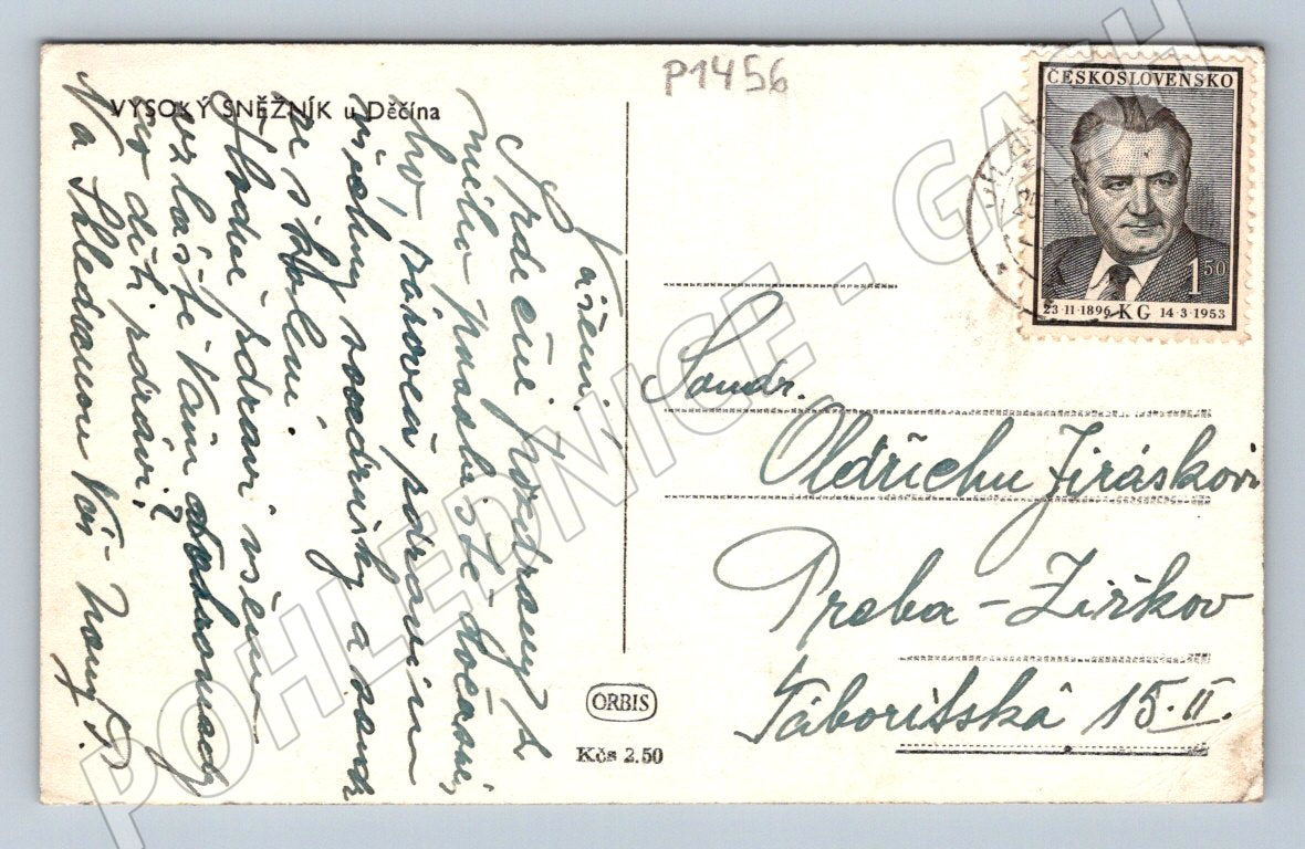 Pohlednice Vysoký Sněžník u Děčína rozhledna ČSR (P1456)