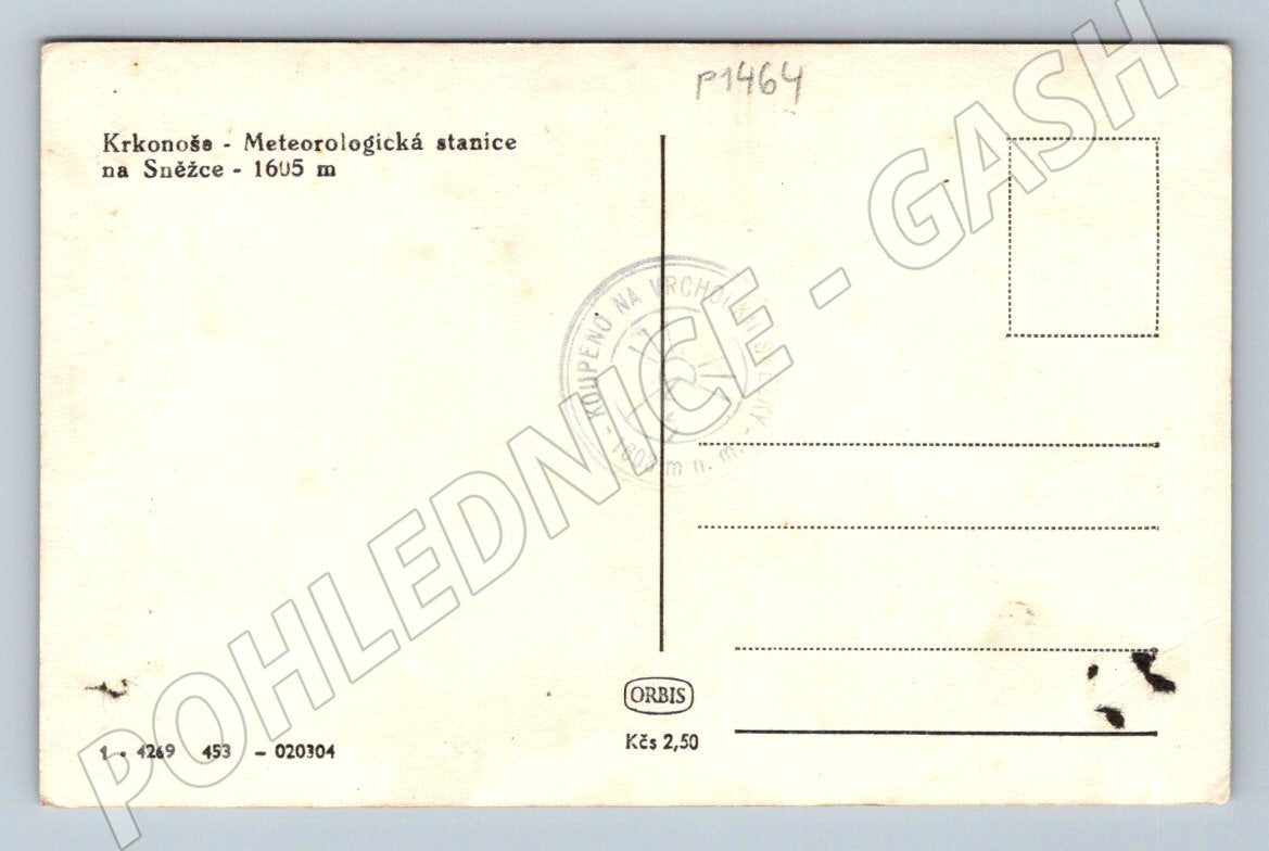 Pohlednice Krkonoše Meteorologická stanice na Sněžce (P1464)