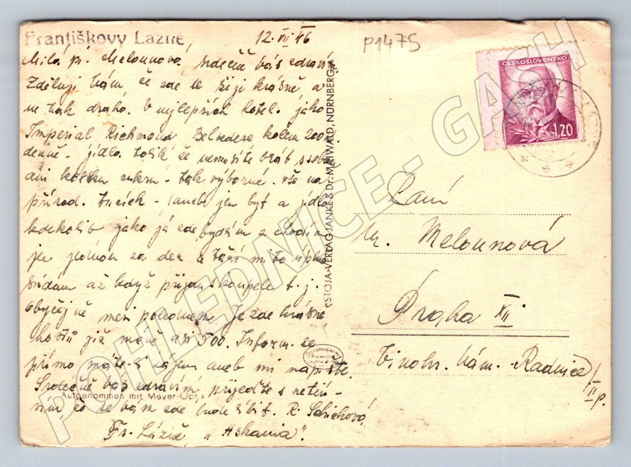 Pohlednice Františkovy Lázně více záběrů etnografie (P1475)
