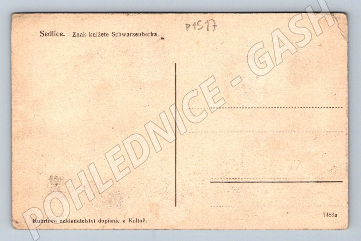 Pohlednice Sedlice znak knížete Schwarzenberka (P1517)