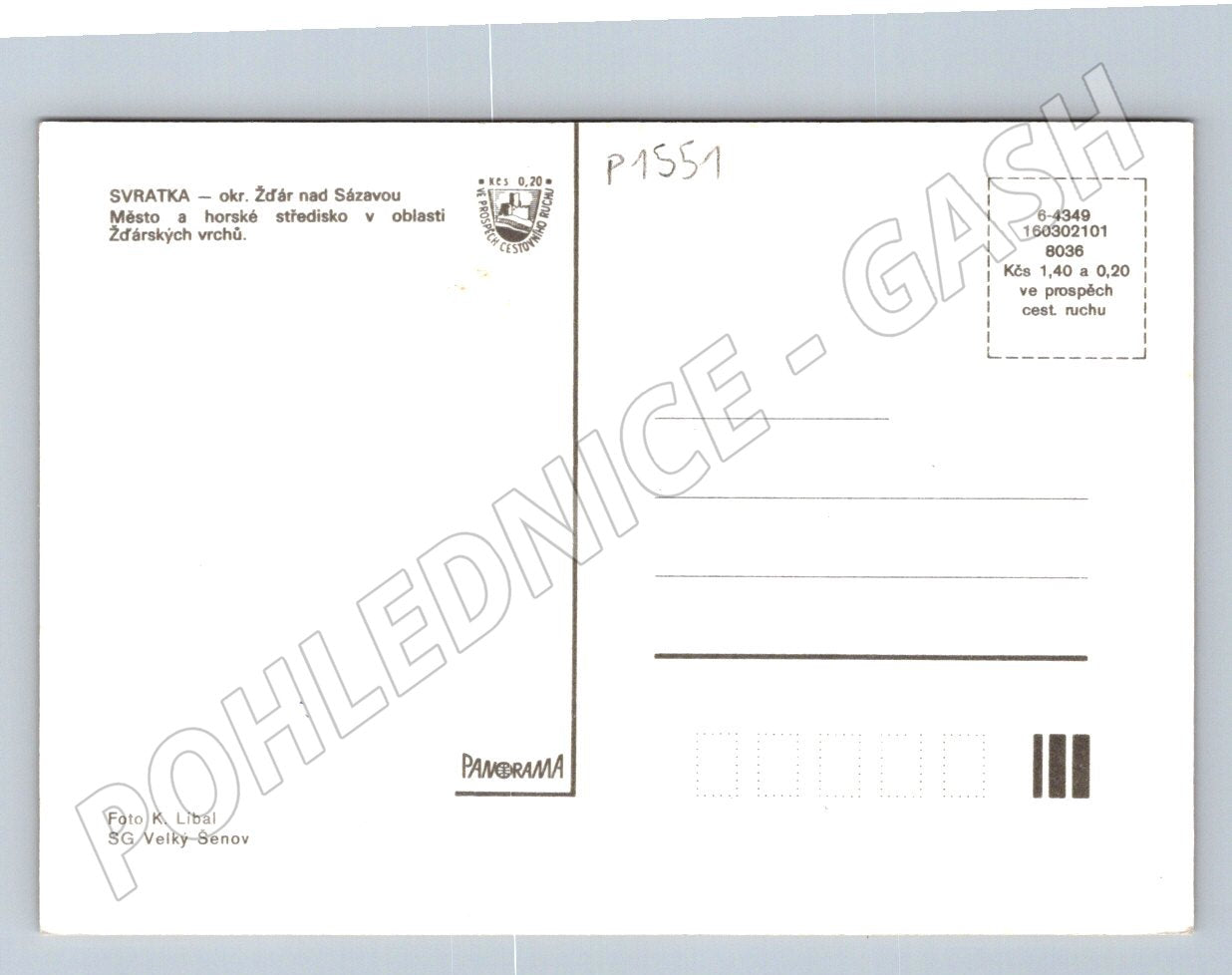 Pohlednice Svratka Žďár nad Sázavou Žďárské vrchy (P1551)
