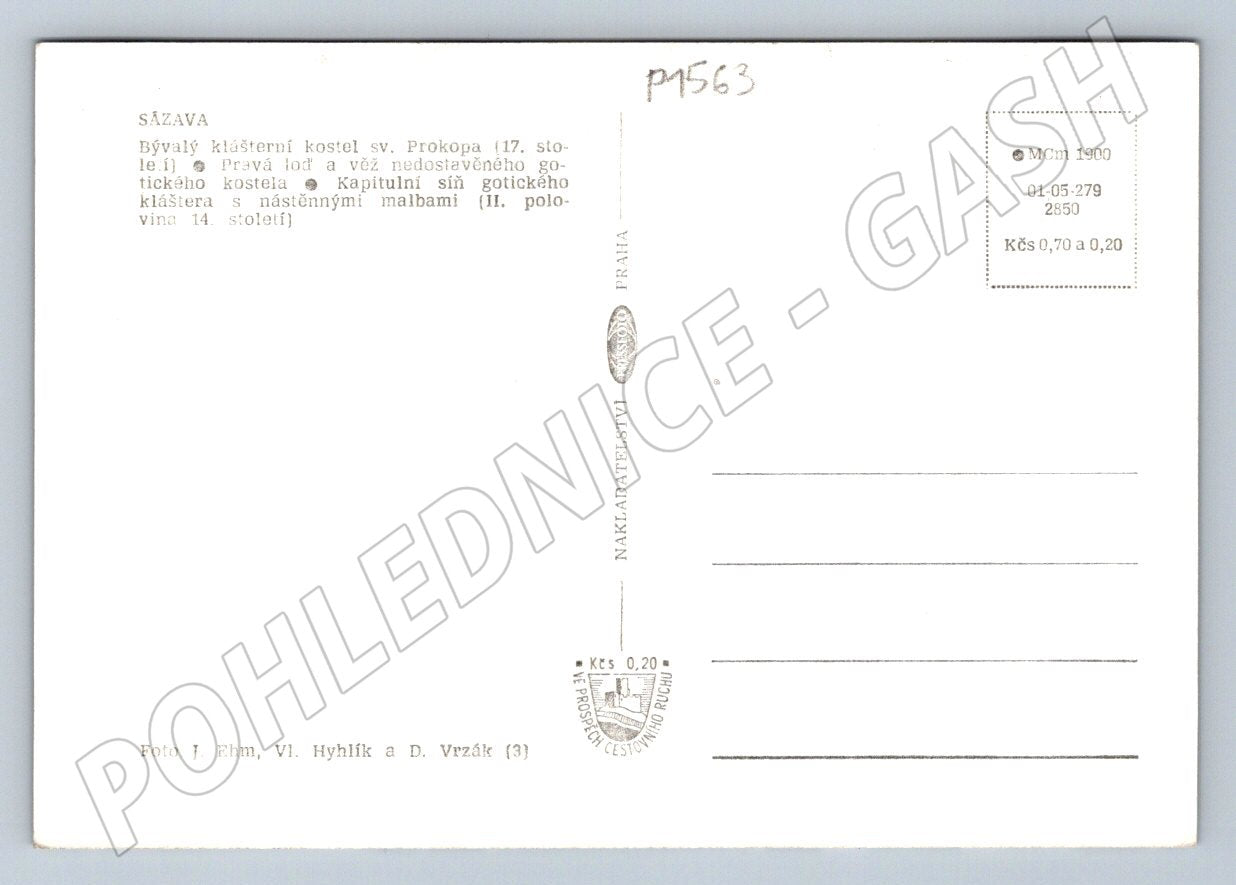 Pohlednice Sázava klášterní kostel sv Prokopa (P1563)