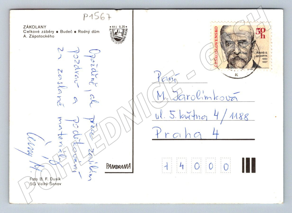 Pohlednice Zákolany různé motivy obce (P1567)