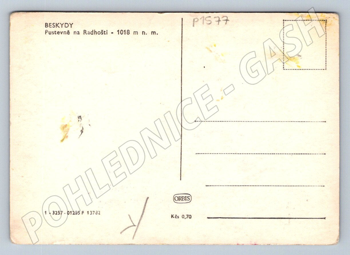 Pohlednice Beskydy Pustevny na Radhošti 1018 m ČB (P1577)