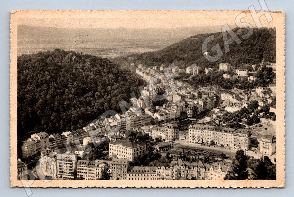 Pohlednice Karlovy Vary celkový pohled raz ČSR (P1594)