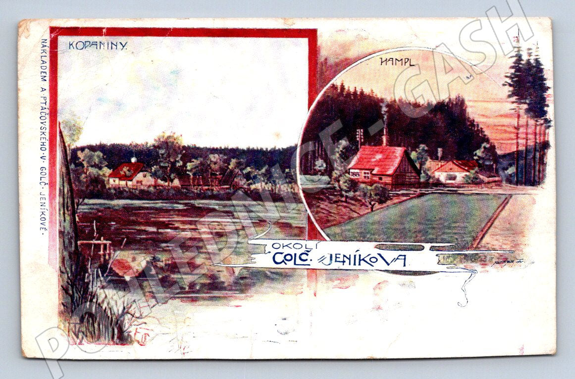 Pohlednice Jeníkova okolí Kopaniny a Hampl (P1598)
