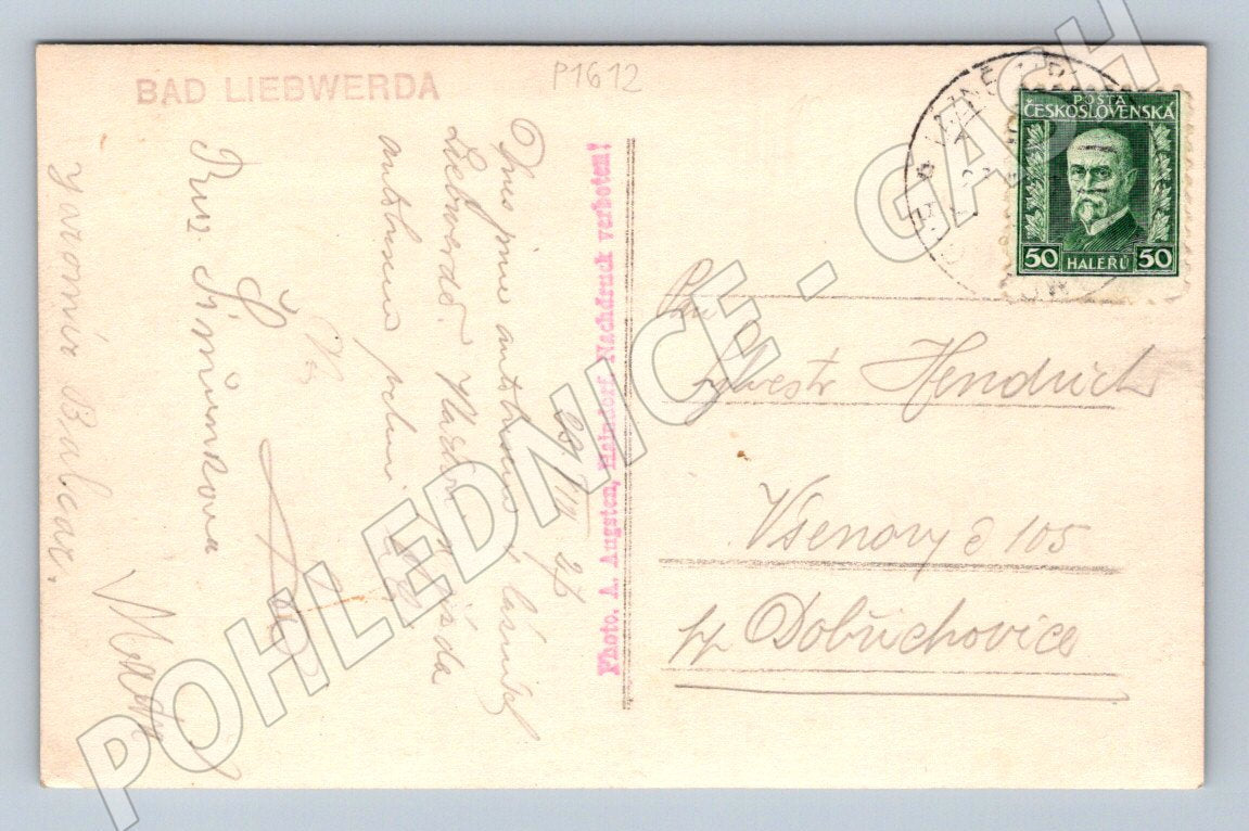 Pohlednice Lázně Bad Liebwerda Luhačovice Československo (P1612)