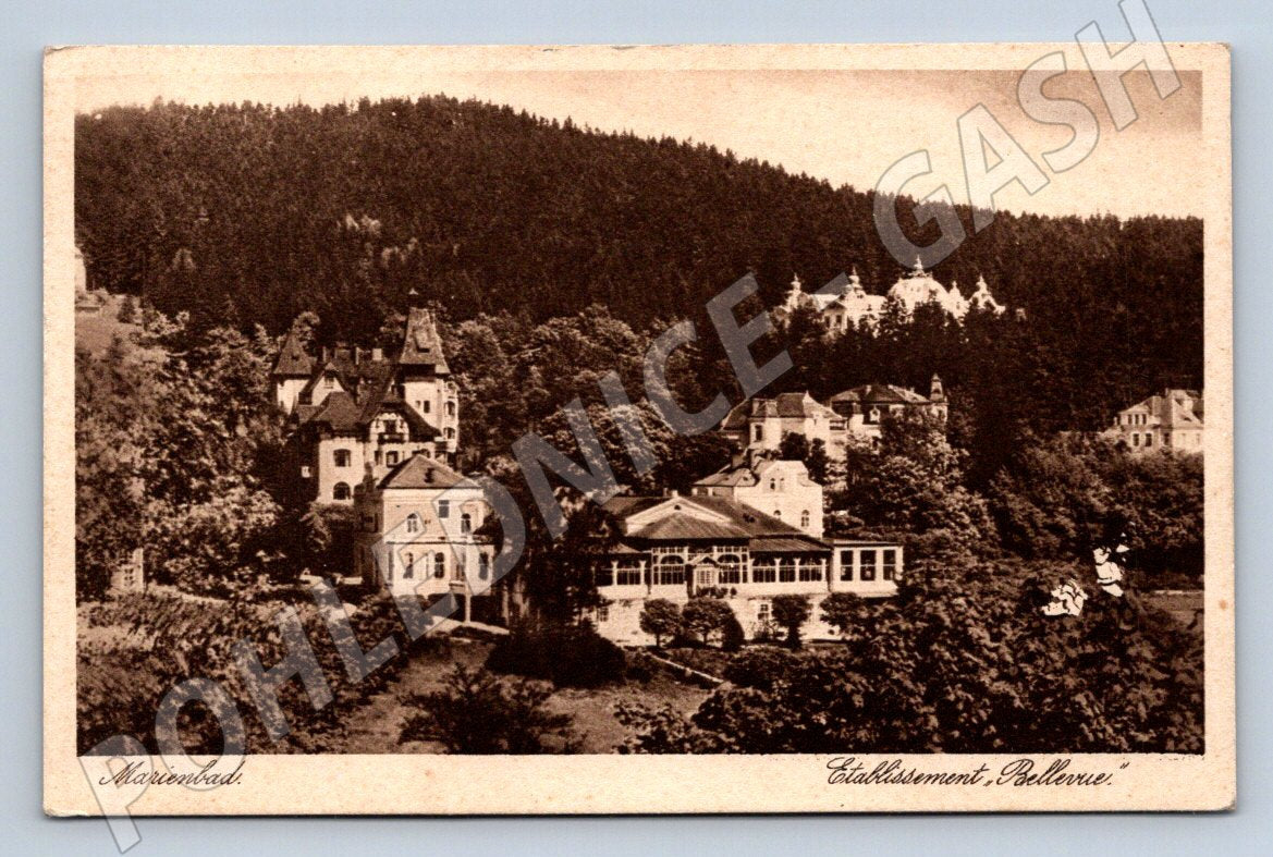 Pohlednice Mariánské Lázně Établissement Bellevue (P1615)
