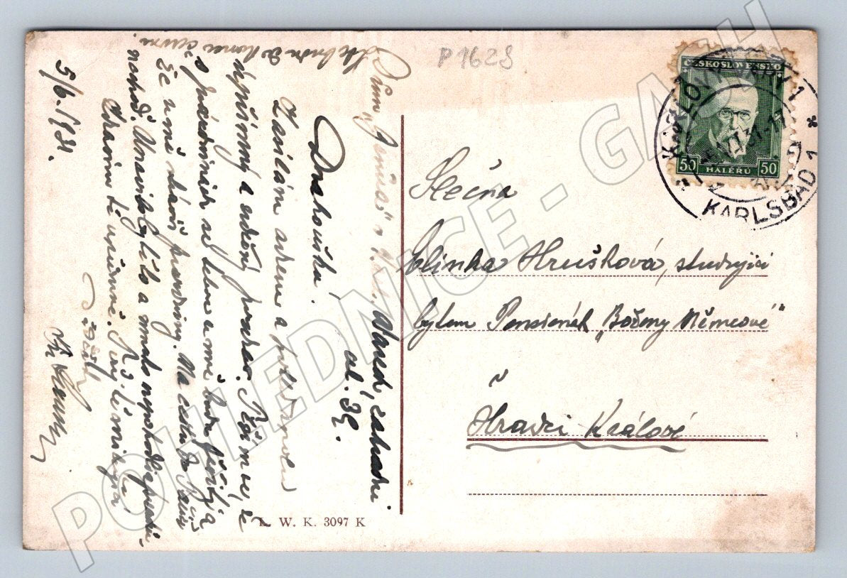 Pohlednice Karlovy Vary Mlýnská kolonáda kolorovaná (P1628)