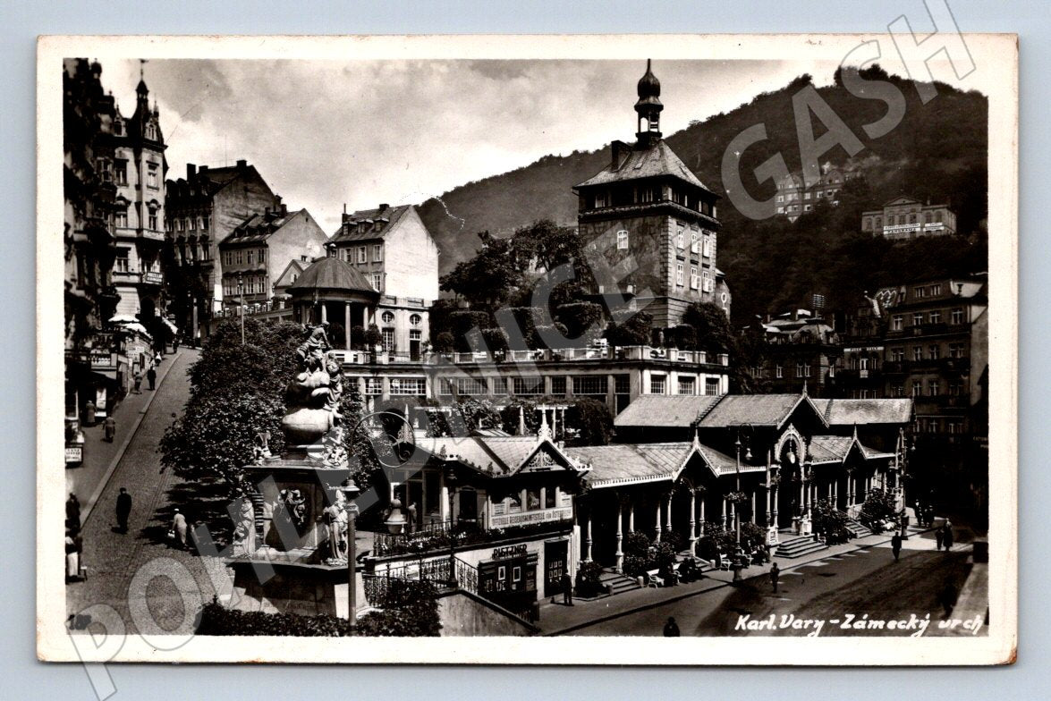 Pohlednice Karlovy Vary Zámecký vrch 1937 (P1637)