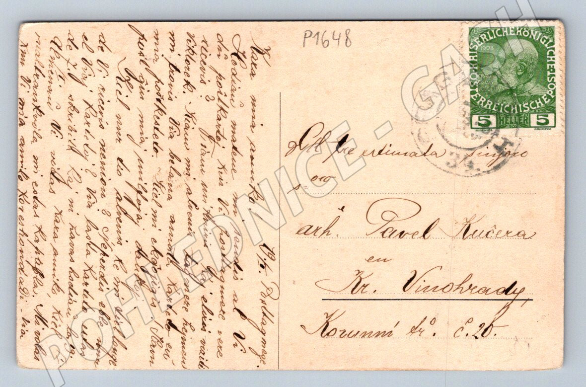 Postcard Karlovy Vary Karlsbad Café Kaiserpark RU (P1648)