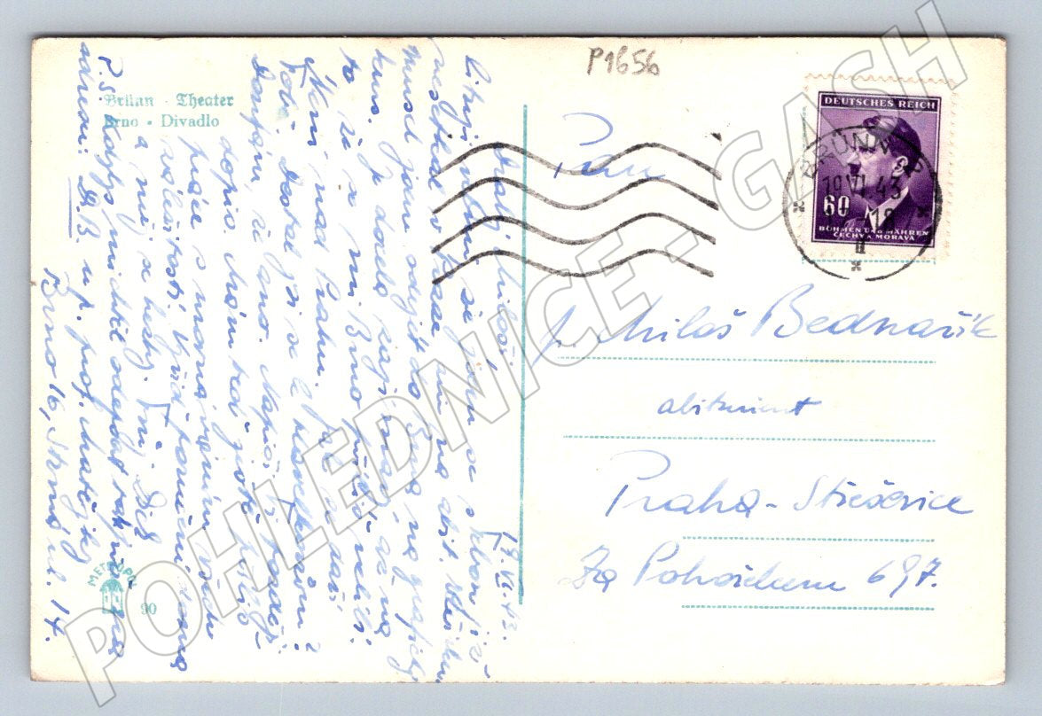 Postcard Brno Mahen's Theatre B&W PP (P1656)
