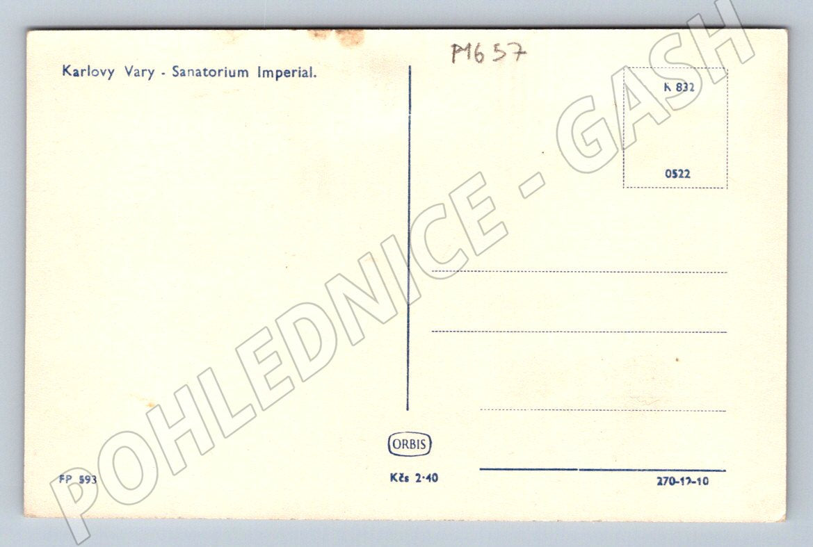 Pohlednice Karlovy Vary Sanatorium Imperial (P1657)