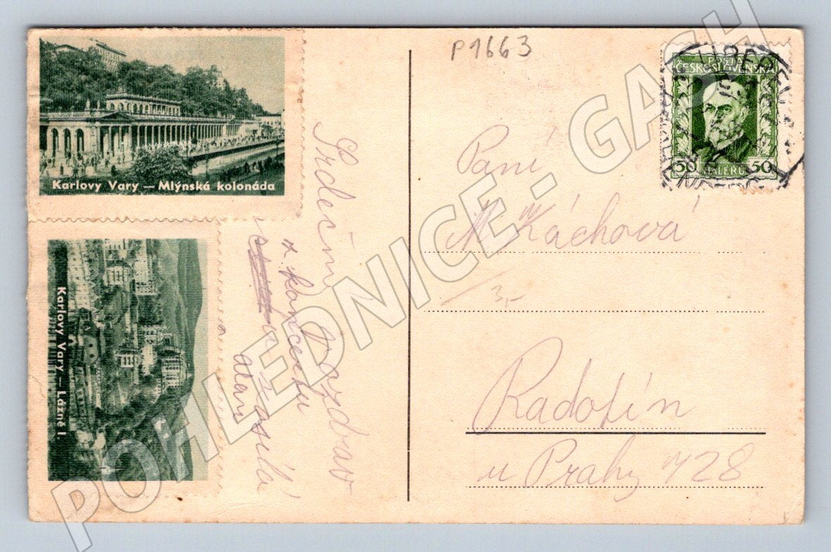 Pohlednice Karlovy Vary Mlýnská kolonáda (P1663)