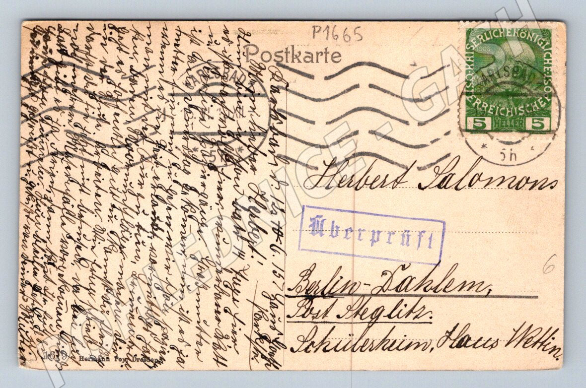 Postcard Karlovy Vary Alte Wiese Hirschensprung 1900 (P1665)