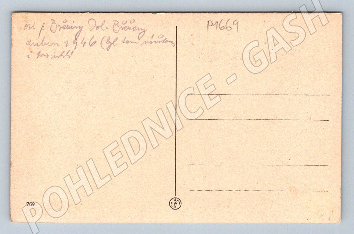 Pohlednice Karlovy Vary Sprudelkolonnade 1946 (P1669)