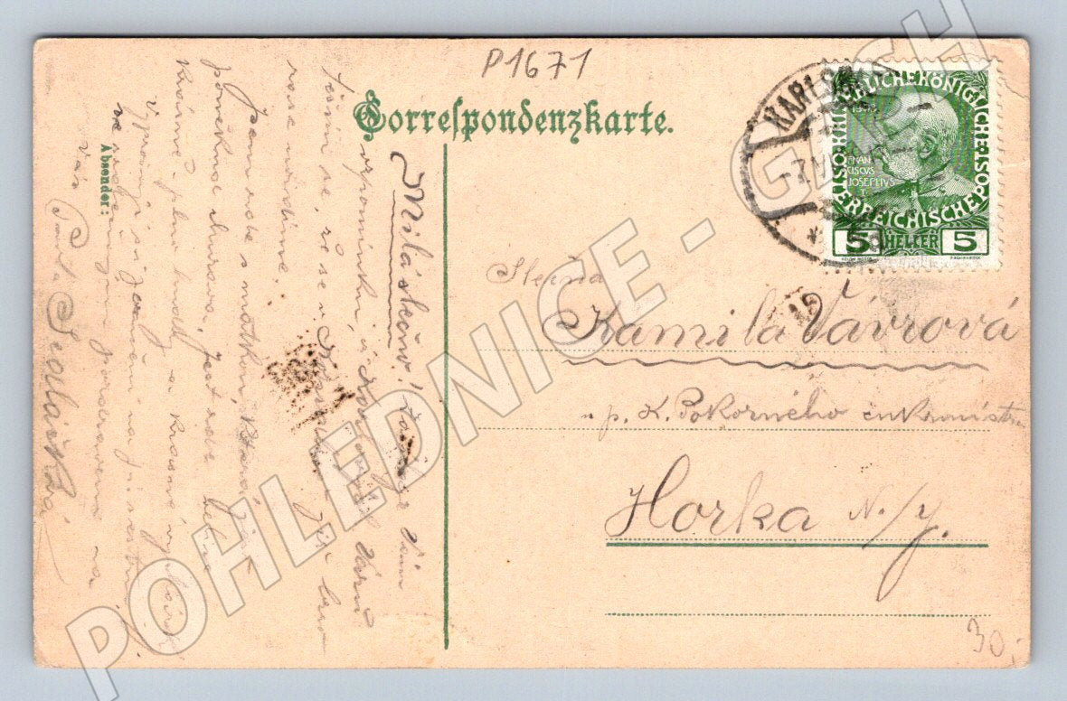 Postcard Karlovy Vary Karlsbad Hot Spring Colonnade 1908 PP (P1671)