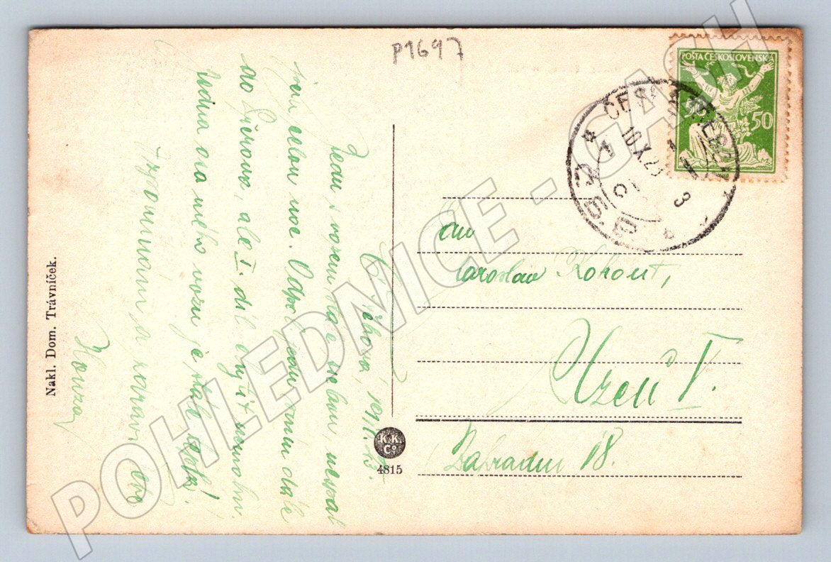 Pohlednice Česká Třebová měšťanská dívčí škola 1923 (P1697)