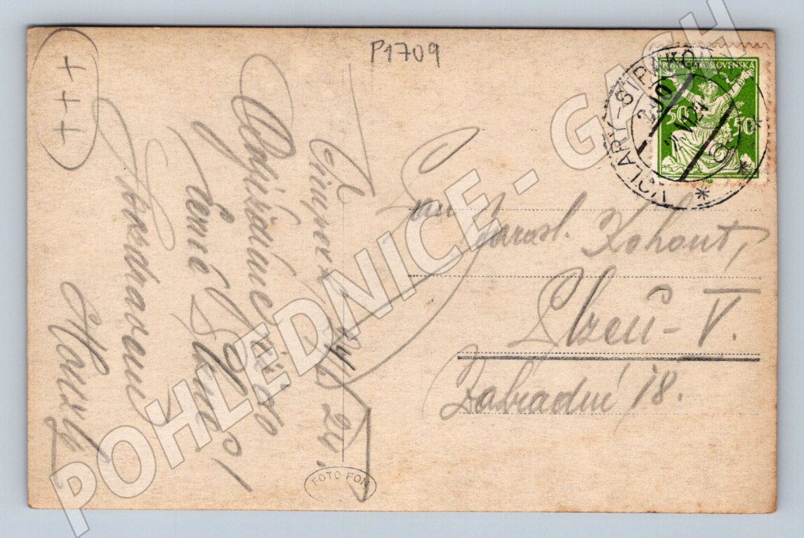 Postcard Šumava lookout tower on Třístoličník (P1709)