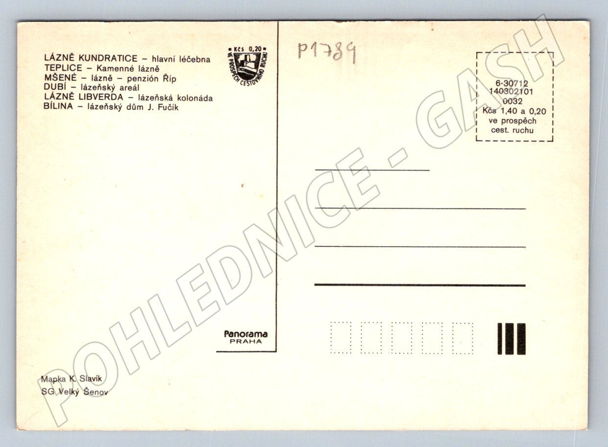 Pohlednice Severočeský kraj lázně koláž (P1789)