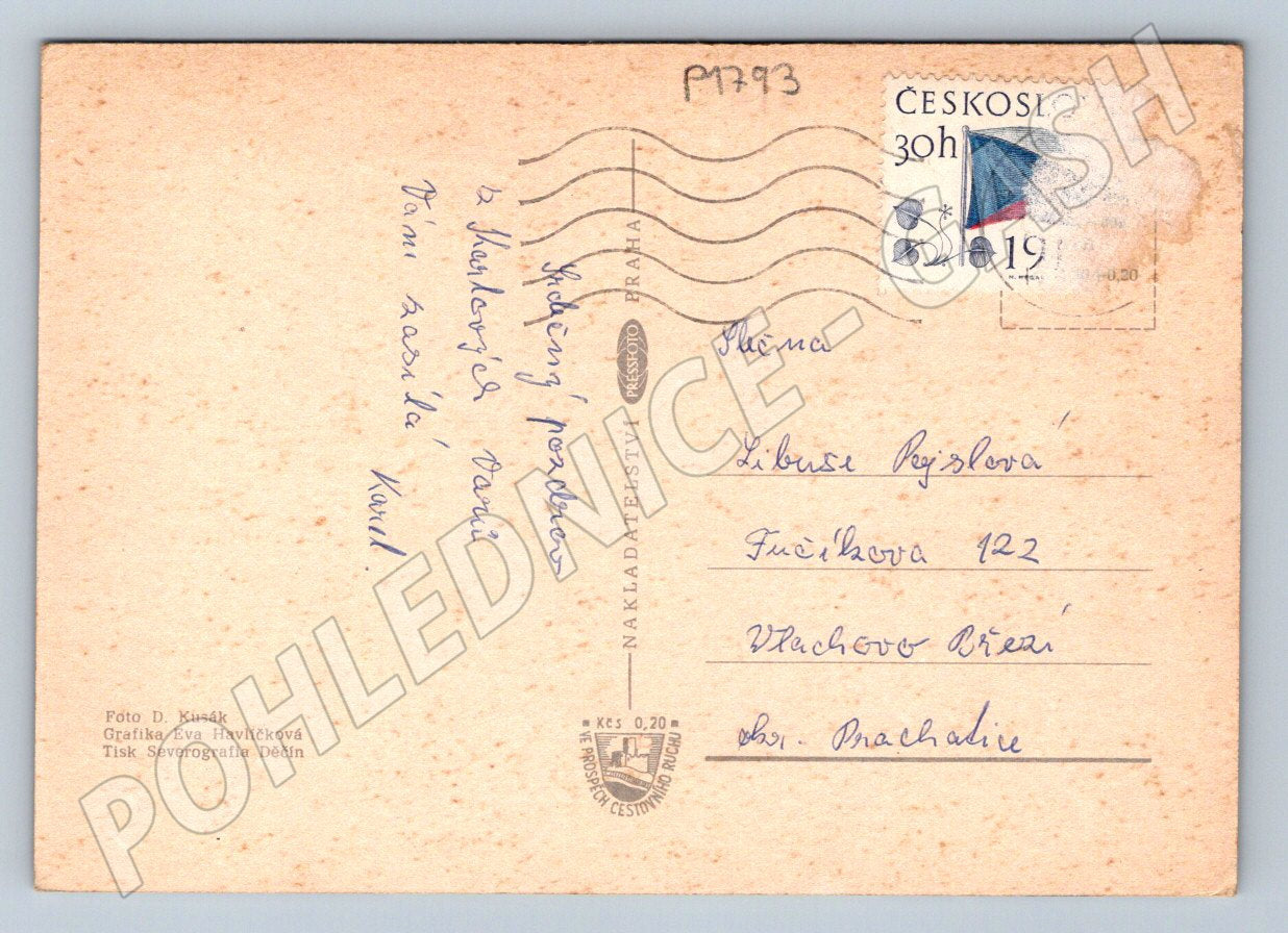 Pohlednice Karlovy Vary více záběrů mapa raz ČSSR (P1793)