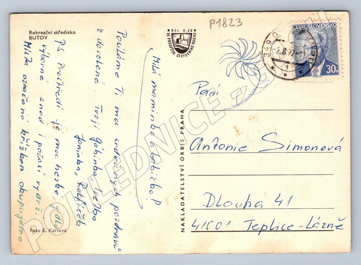 Pohlednice Butov rekreační středisko Československo (P1823)