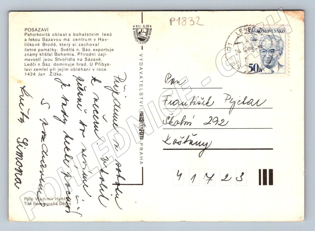 Pohlednice Ledeč nad Sázavou Světlá nad Sázavou Havlíčkův Brod (P1832)