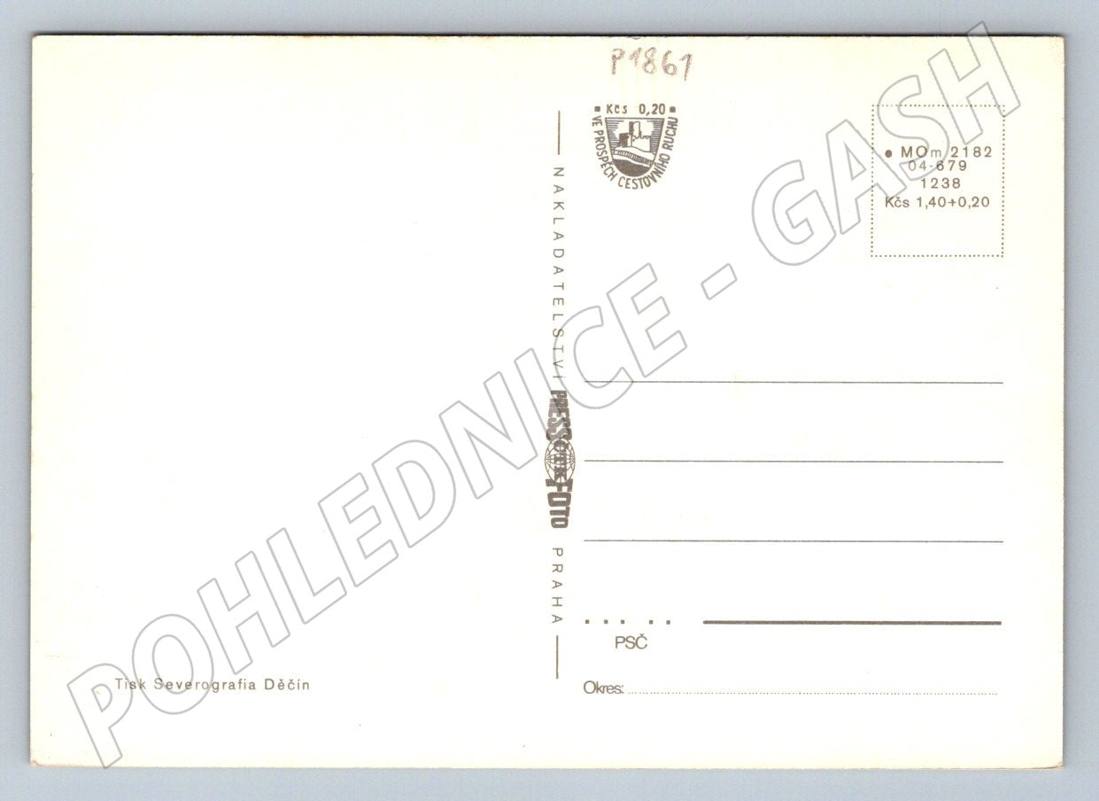 Pohlednice Severočeský kraj města znaky retro design (P1861)