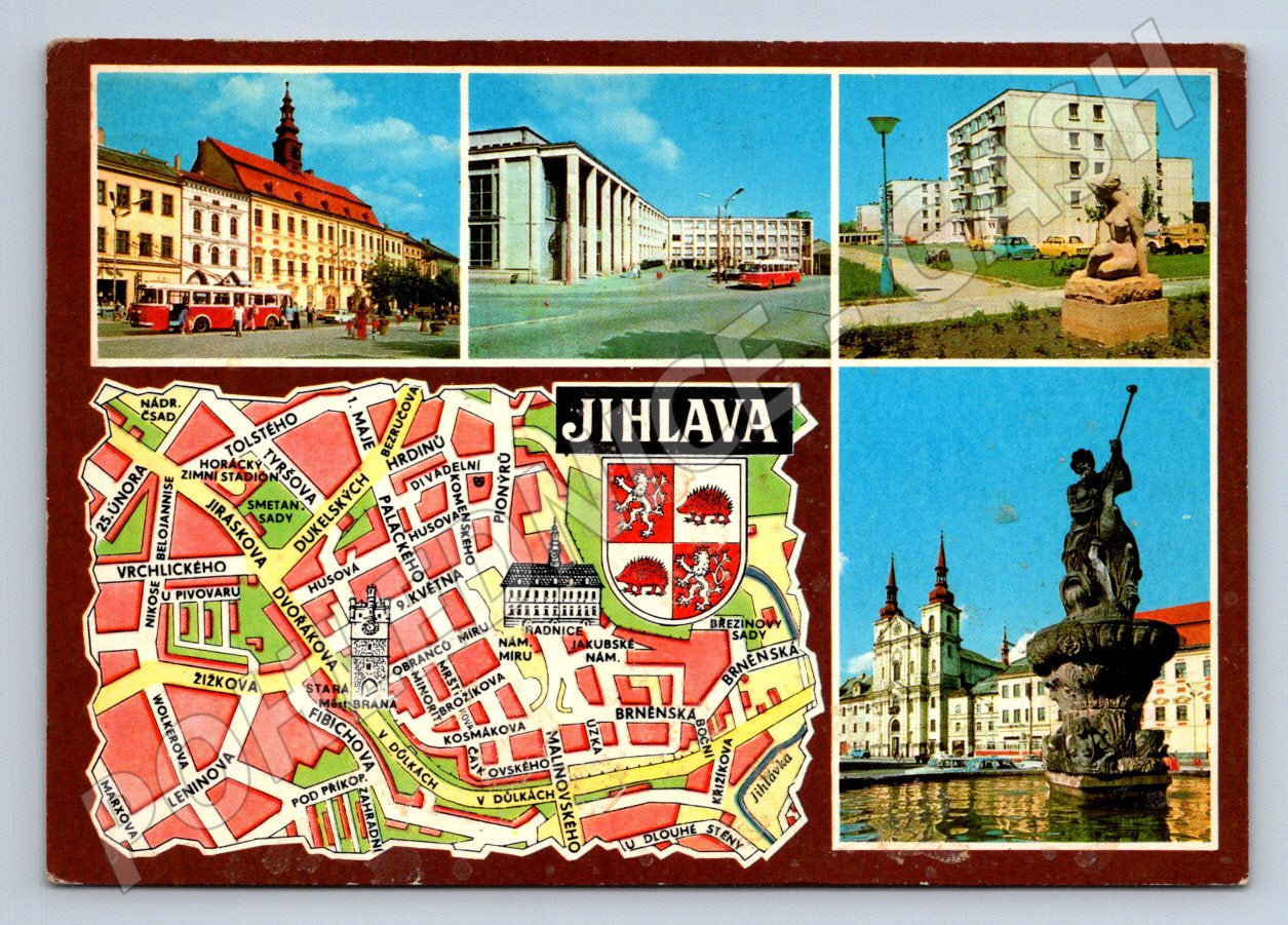 Pohlednice Jihlava mapa fotografie 1970 PP (P1893)